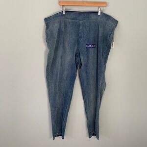 NEW Bandolino Selene Pull On Knit‎ Jeans Womens 24W Blue Skinny Leg Knit To Fit